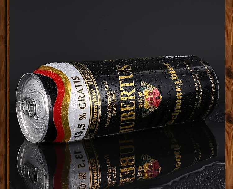 包邮 狩猎神(hubertus)黑啤酒568ml*24听整箱装 德国进口